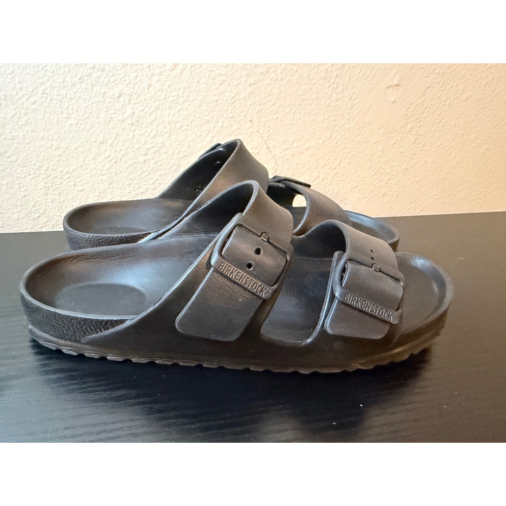 Birkenstock Arizona EVA Black Sandals Women Sz 40 US 9 Waterproof 2 Strap Slides